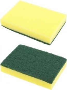 Esfrego verde com esponja 10 x 2,5 cm Pack 12 Unidades