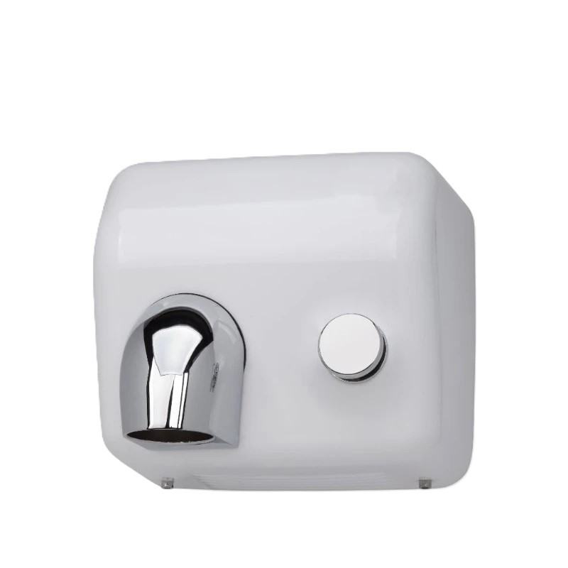 Secador de m�os branco com bot�o Inoxflow 