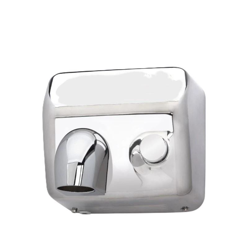 Secador de m�os brilhante com bot�o Inoxflow 
