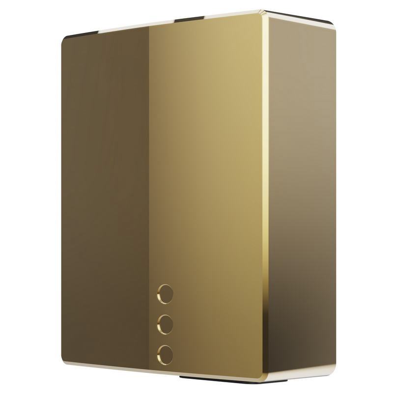Secador de m�os BIGFLOW EVO de a�o inoxid�vel c sensor eletr�nico. Acabamento dourado brilhante