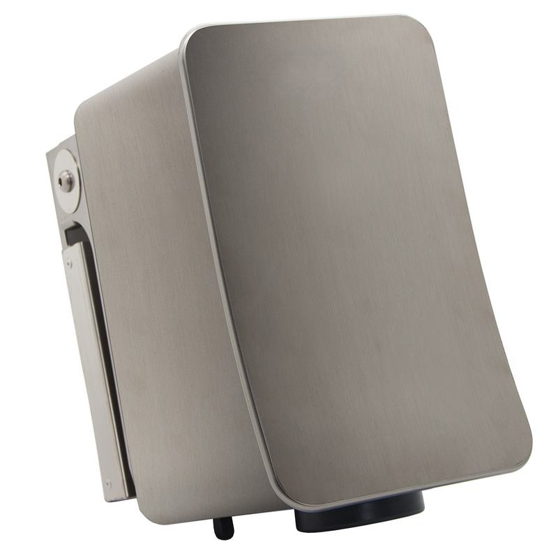 Secador de p�s autom�tico FUSION, com secagem ultrarr�pida a�o inoxid�vel luzes germicidas UV-C. Acabamento escovado