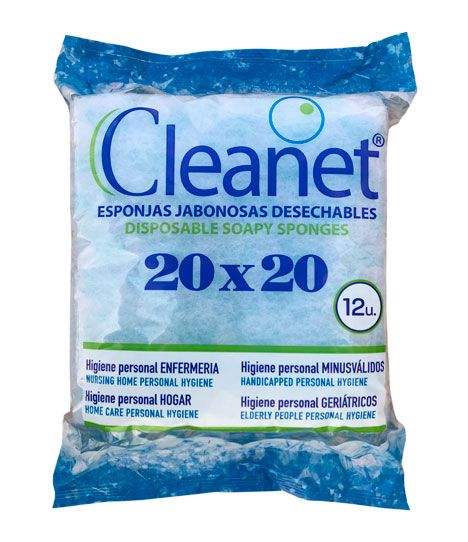 Esponjas ensaboadas descartveis Napa 90 Gr Cleanet 20X20 cm P 12 Unidades