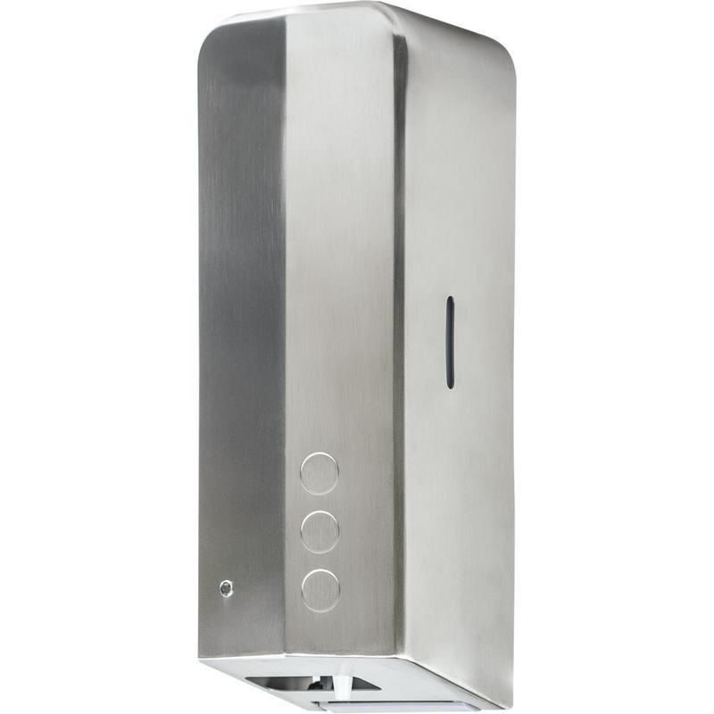 Doseador autom�tico de sab�o l�quido de a�o inoxid�vel de 1000 ml  Acabamento em escovado EVO