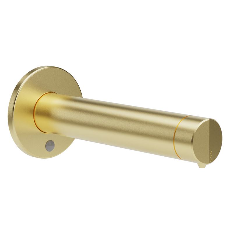 Dispensador de sabonete l�quido de parede com ativa��o a laser. Acabamento ouro escovado