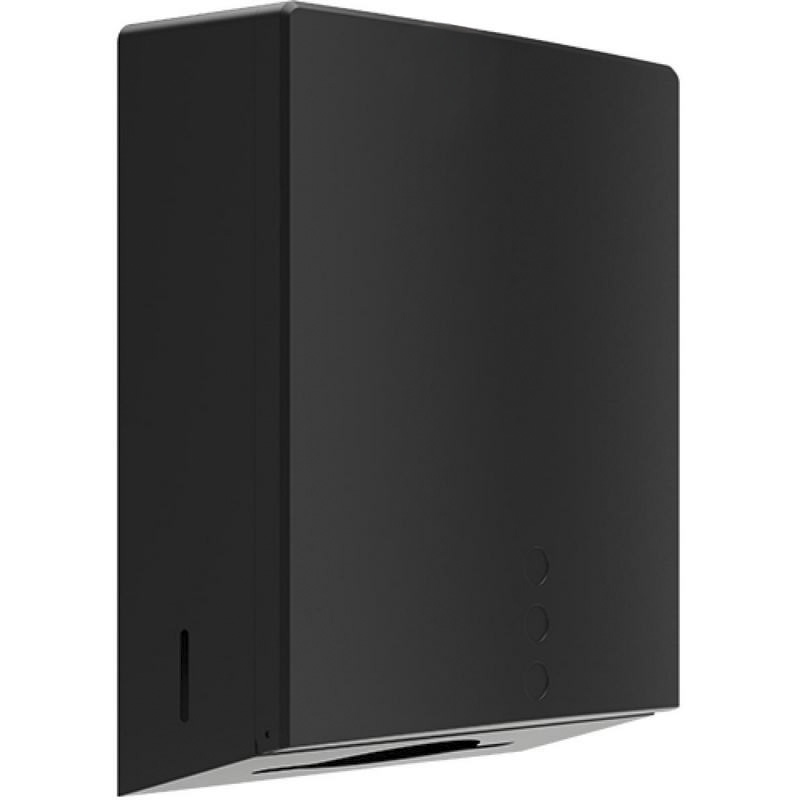 Dispensador de papel em a�o inoxid�vel EVO.  em preto