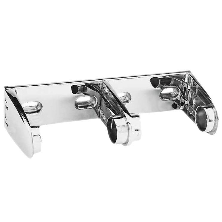 Porta rolos de papel higi�nico horizontal de dois rolos de a�o inoxid�vel para papel higi�nico dom�stico sem tampa. Acabamento brilhante