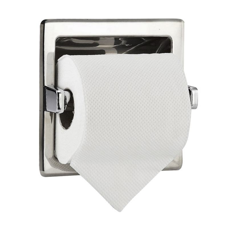 Porta de rolo de papel higi�nico de a�o inoxid�vel de rolo higi�nico simples sem tampa. Acabamento brilhante