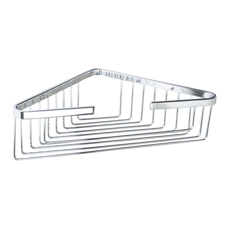 Saboneteira triangular cromada de lat�o. Acabamento brilhante. Comprimento 215 mm