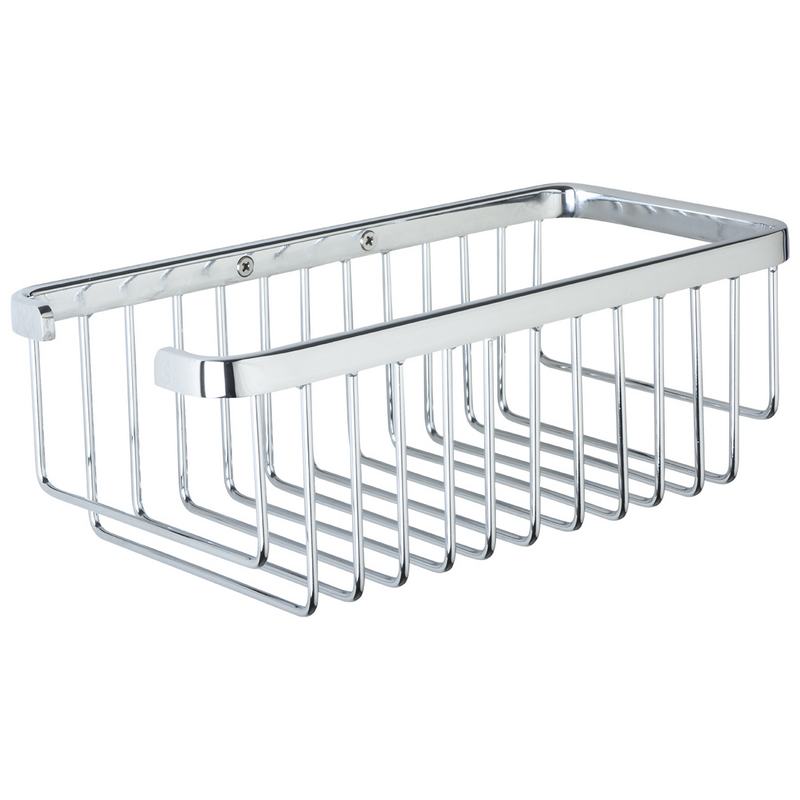 Saboneteira rectangular de lat�o cromado. Acabamento brilhante