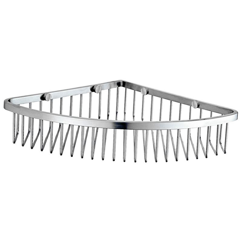 Saboneteira triangular em a�o inoxid�vel. Acabamento brilhante