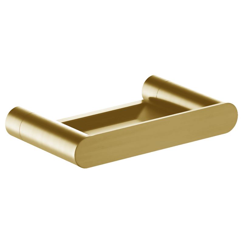 Saboneteira em a�o inoxid�vel AISI 304. Acabamento em ouro escovado PVD