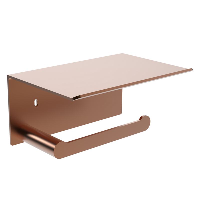 Suporte para rolos em a�o inoxid�vel AISI 304. Acabamento em bronze escovado PVD