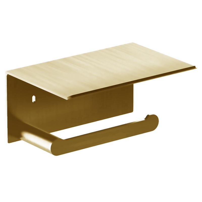 Suporte para rolos em a�o inoxid�vel AISI 304. Acabamento em ouro escovado PVD