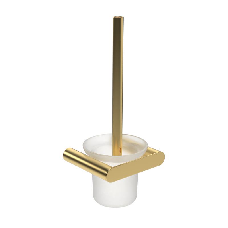 Porta-escovas em a�o inoxid�vel AISI 304. Acabamento em ouro escovado PVD