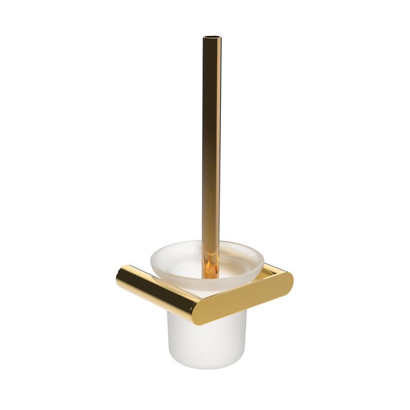 Porta-escovas em a�o inoxid�vel AISI 304. Acabamento PVD dourado brilhante