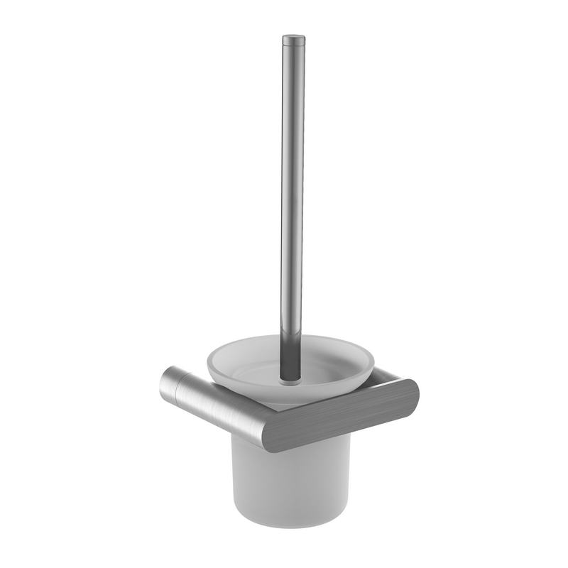 Porta-escovas em a�o inoxid�vel AISI 304. Acabamento acetinado