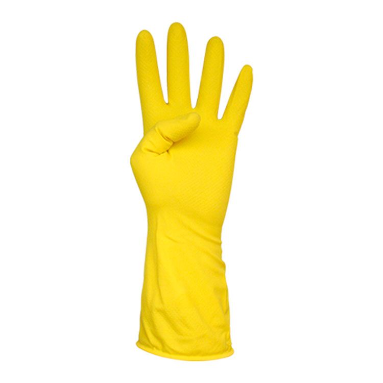 Luvas menage de ltex 100% natural em amarelo.  Mdia 