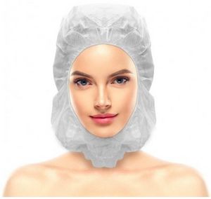 Touca Integral Branca Descartvel TNT Pack 100 Unidades