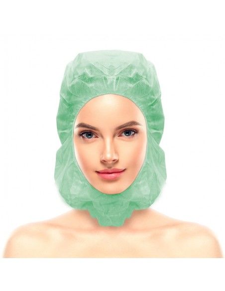 Touca Integral Verde Descartvel TNT Pack 100 Unidades