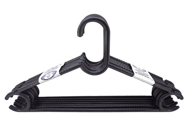 Cabides Plsticos Pretos Set 8 Unidades 