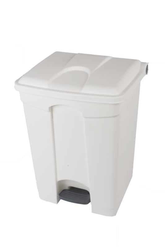 Contentor branco de 70 L com pedal e tampa branca