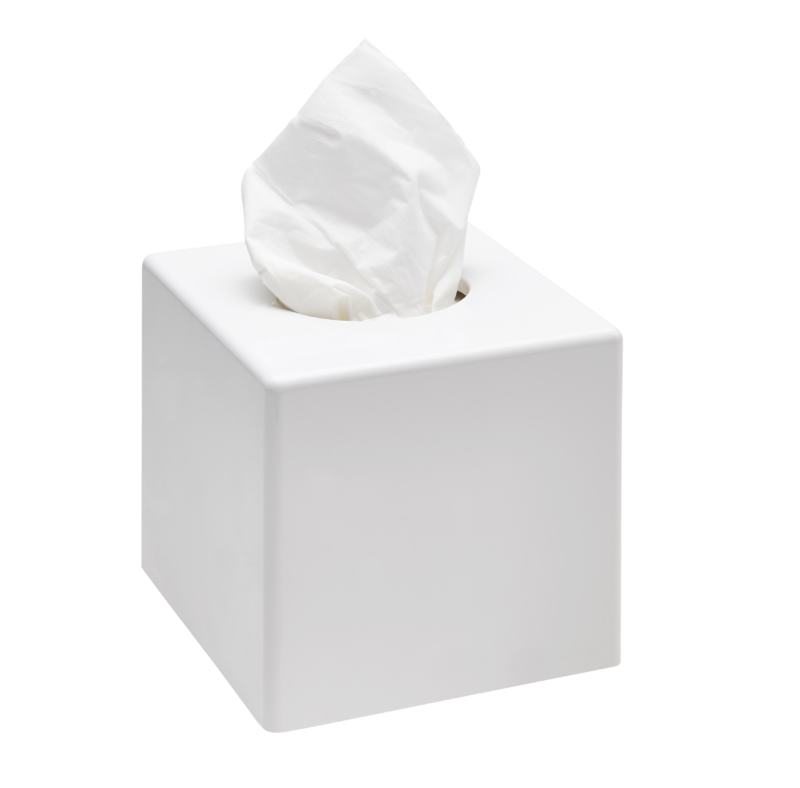Dispensador em Cubo de Len�os  faciais Sanibox Branco