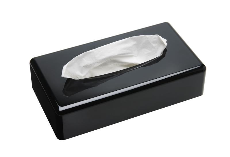 Dispensador Rectangular de Len�os Faciais Preto Sanibox