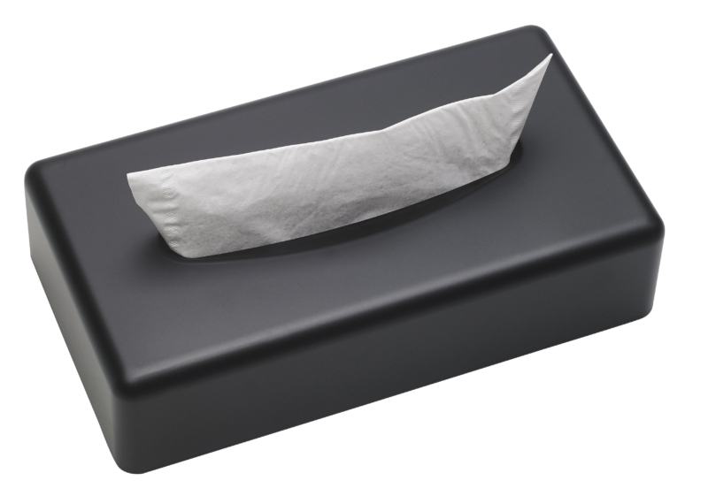 Dispensador Rectangular de Len�os Faciais Preto Mate Sanibox