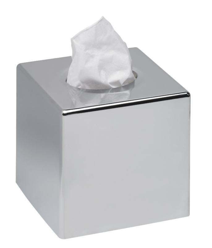 Dispensador em cubo de Len�os Faciais Cromado Sanibox