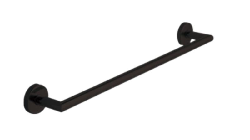 Toalheiro / Porta Toalhas simples em a�o inoxid�vel 304 com acabamento em preto mate 1 barra