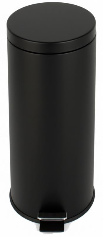 Papeleira / Caixote do lixo com pedal de 30 L em a�o preto