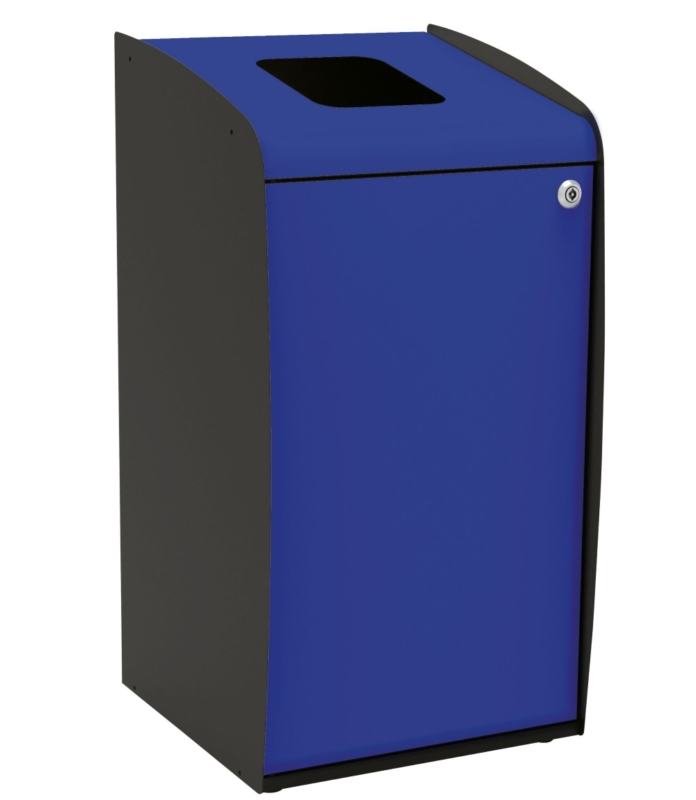 Papeleira do lixo de reciclagem azul
