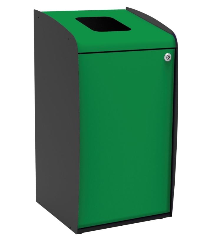 Papeleira do lixo de reciclagem verde