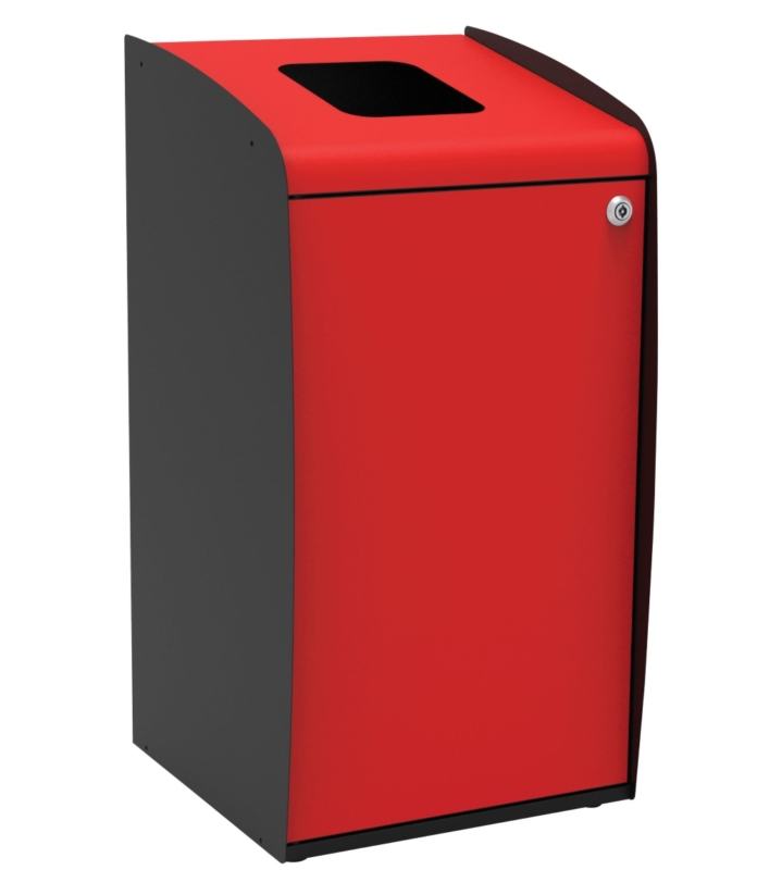 Papeleira do lixo de reciclagem vermelha