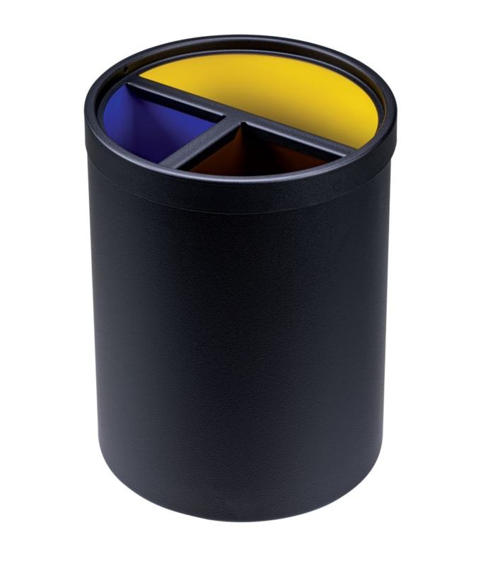Papeleira/Caixote do lixo de reciclagem com 3 compartimentos