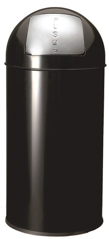 Papeleira do lixo Push 40L em a�o inoxid�vel acabamento preto mate