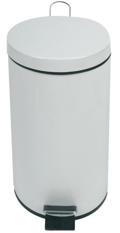 Papeleira / Caixote do lixo com pedal de 20 L em a�o branco