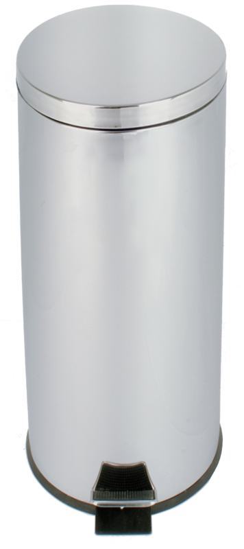 Papeleira / Caixote do lixo com pedal de 30 L em a�o Brilhante