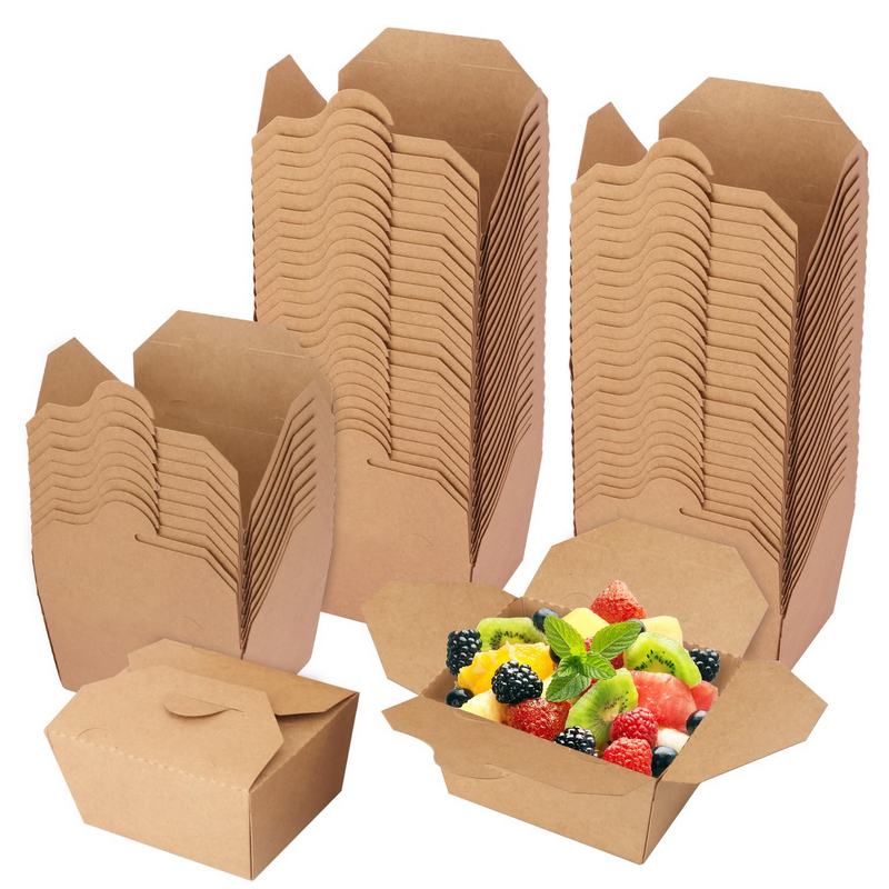 Caixa Take Away Kraft Rectangular 1000 ml - 140X111X64mm 200 Unidades