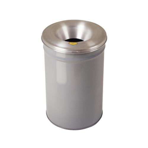 Papeleira metal cil�ndrica ign�fuga Cinzenta 45 Lt
