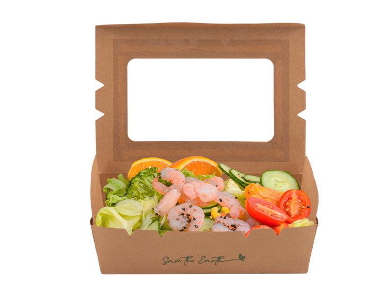 Caixa Saladeira Cart�o Kraft c/Janela 195 X 140 X 65 mm 2100 ml l 50 Uindades