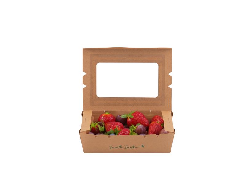 Caixa Saladeira Cart�o Kraft c/Janela 150 x 100 x 45 mm  900 ml l 50 Un