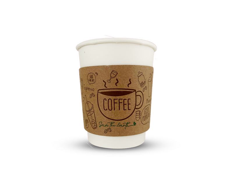 Manga protetora/Capa copo Kraft 8oz/12oz- Di�metro 80 mm 50 Unidades