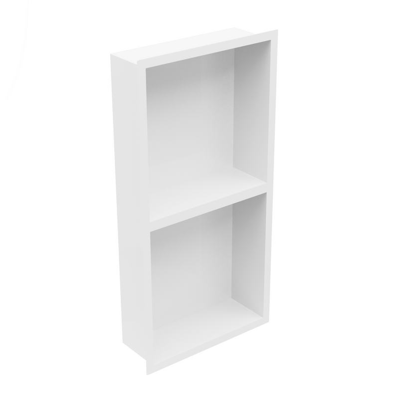 Nicho para encastrar com prateleira em a�o inoxid�vel 60x10x30 (revers�vel). Acabamento branco mate