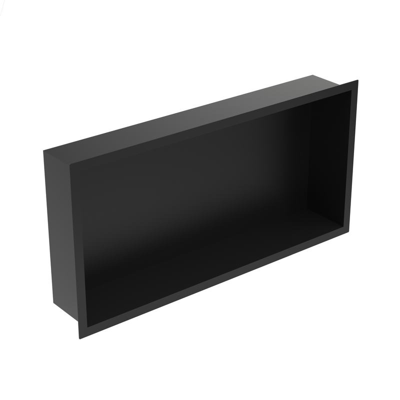 Nicho de encastrar em a�o inoxid�vel 60x10x30 (revers�vel). Acabamento preto mate