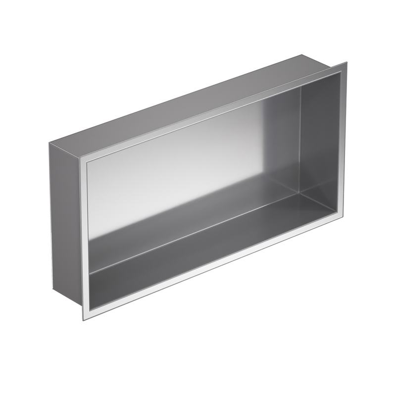 Nicho para encastrar em a�o inoxid�vel 60x10x30 (revers�vel). Acabamento acetinado