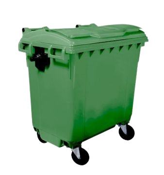 Contentor 770 L, 4 rodas, 1370x780x1365 mm, verde 