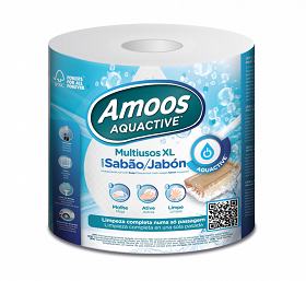 Bobine Rolo Papel Multiusos 3 Folhas Aquative com Sab�o 6 Unidades