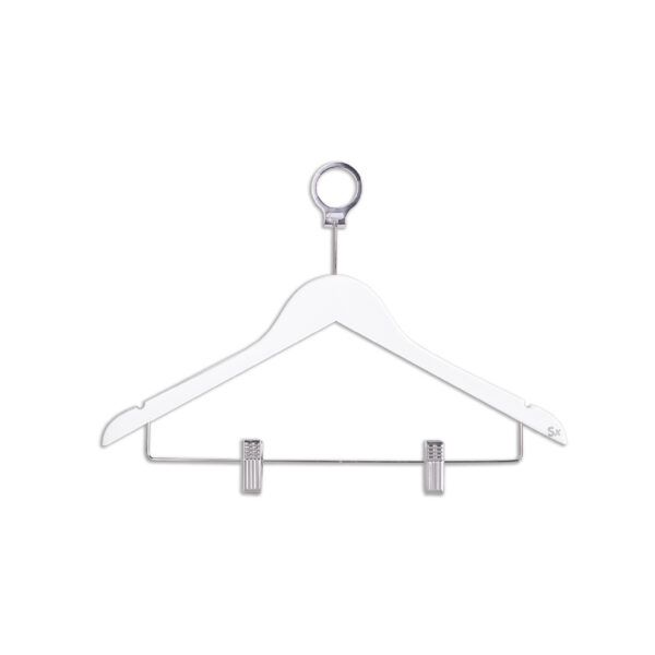 Cabide anel anti-roubo Madeira de faia Branco Com / Pinas Dimenso 300X448X12 mm Set 100  Unidades