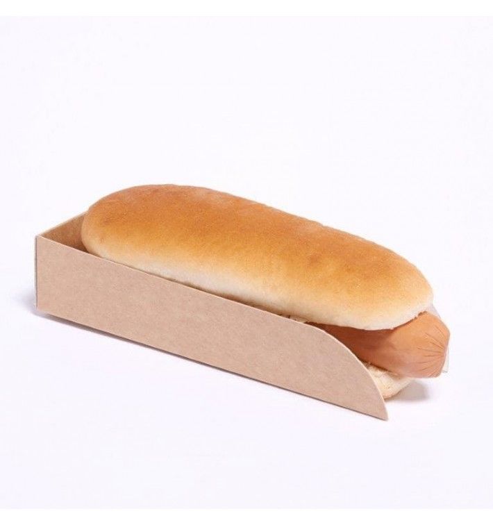 Porta / Pala Cachorro Quente/Hot Dog - papel Kraft 175x50x34 50 Unidades